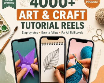4000+ Art & Craft-zelfstudiehaspels | Doe-het-zelf sociale media-inhoud (digitale download)