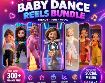 Bundel 300+ AI Baby Dance-rollen | Virale animatievideo's | Grappige content | Direct downloaden