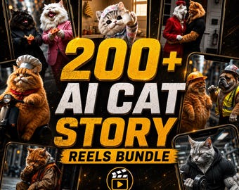 200本以上のAI猫ストーリーリール集｜バイラルコンテンツパック（デジタルダウンロード）
