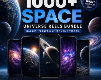 1000+ Space Universe Reels Bundle | Galaxy, Planet & Astronomy Videos | Viral Faceless Content Pack