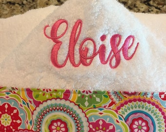 personalised embroidered hooded towel White Pink Yellow Blue Baby Shower gift