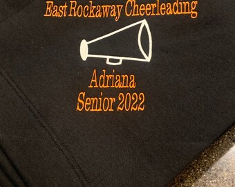 Personalized stadium blanket, Sweatshirt blanket, Fleece blanket, Monogrammed blanket, cheer blanket