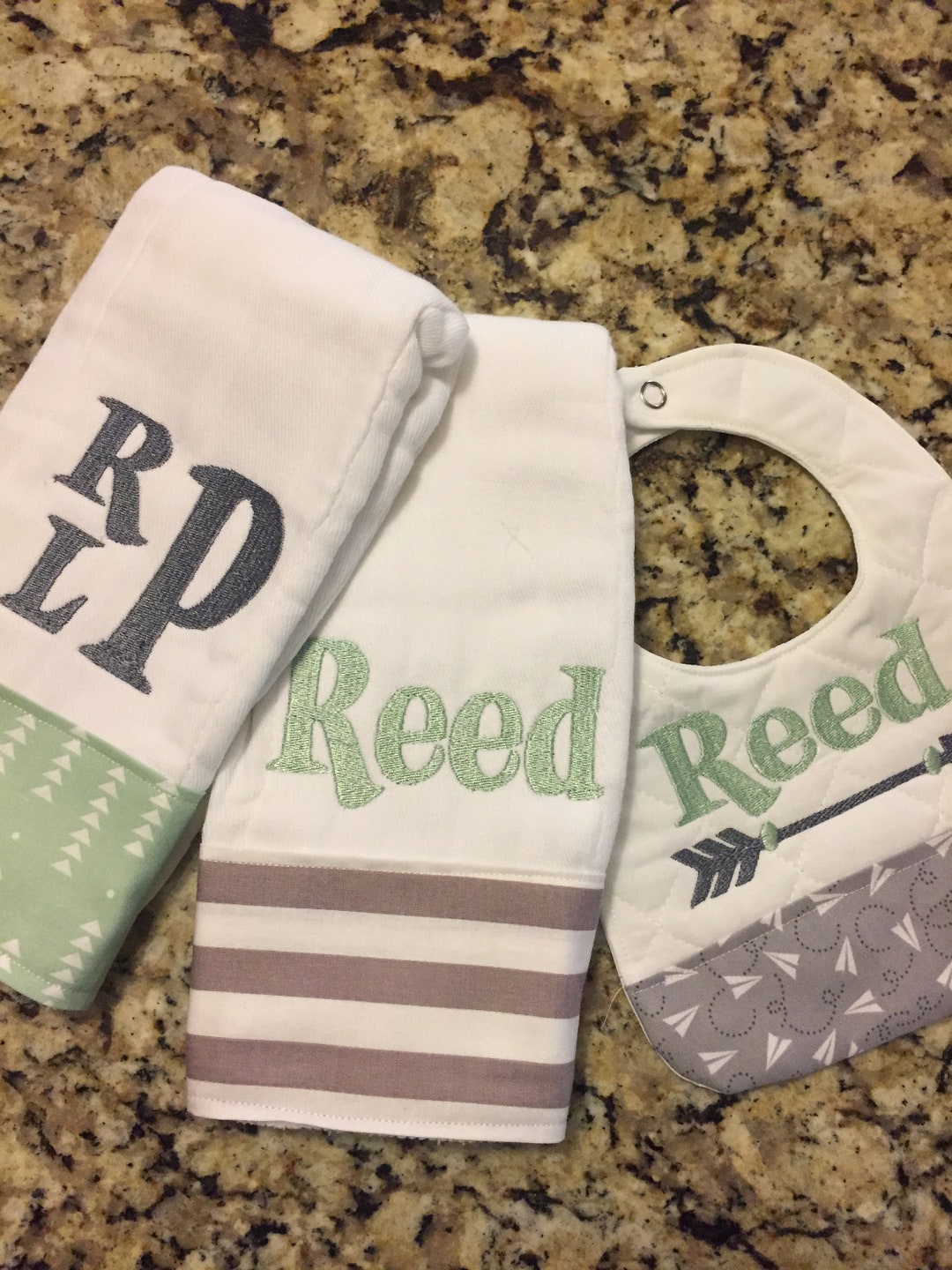 Burp Cloths for Boysset of 3 Monogrammed Burp Cloth Etsy