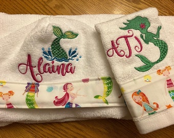 Personalized Hooded Towel & washcloth