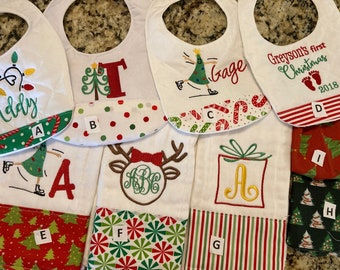 Christmas bib or burp cloth