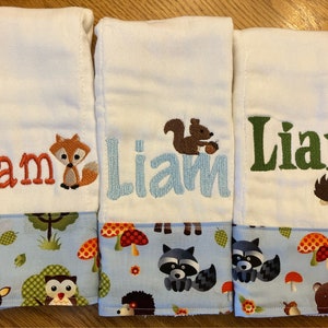 burp cloths for boys--set of 3, monogrammed burp cloth, personalized burp cloth for boys, baby shower gifts