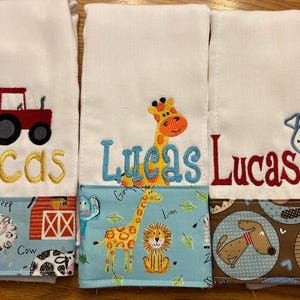 Burp Cloths, Set of 3, personalized burp cloths
