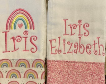 Personalized Burp Cloths for girls-Set of 2