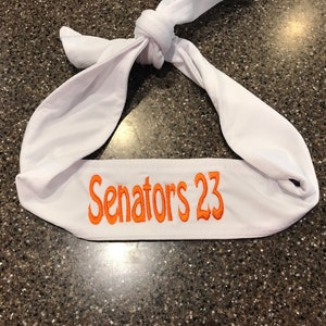 Monogrammed Tie Headband, Team headband, Tie back headband, Volleyball headband, basketball headband, Personalized tie headband