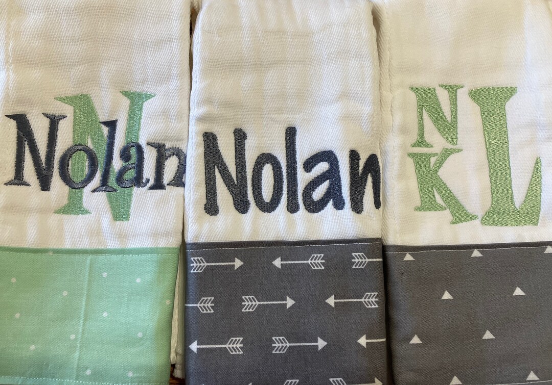 Burp Cloths for Boysset of 3 Monogrammed Burp Cloth Etsy