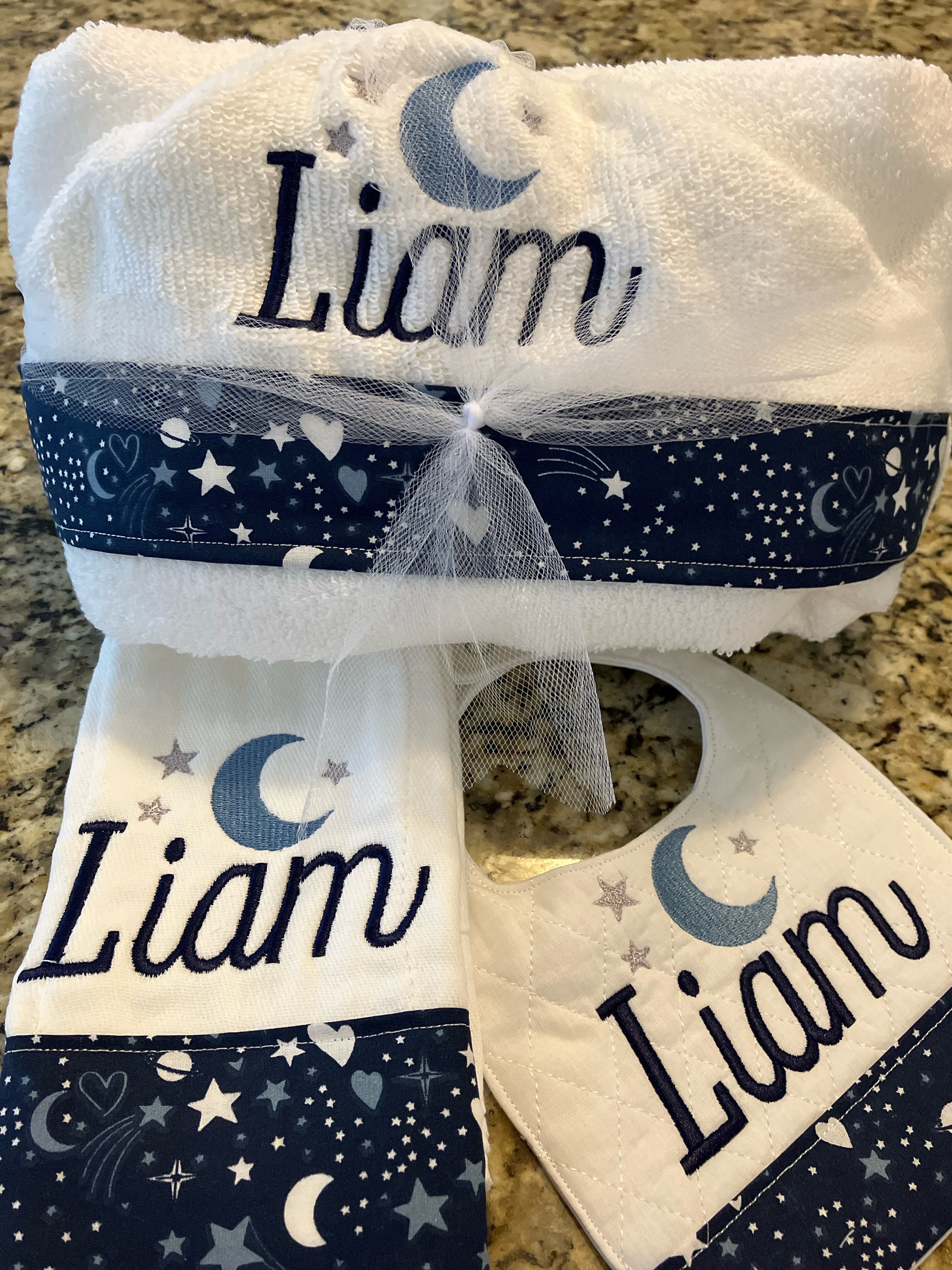 Personalized Hooded Towel, bib & burp cloth