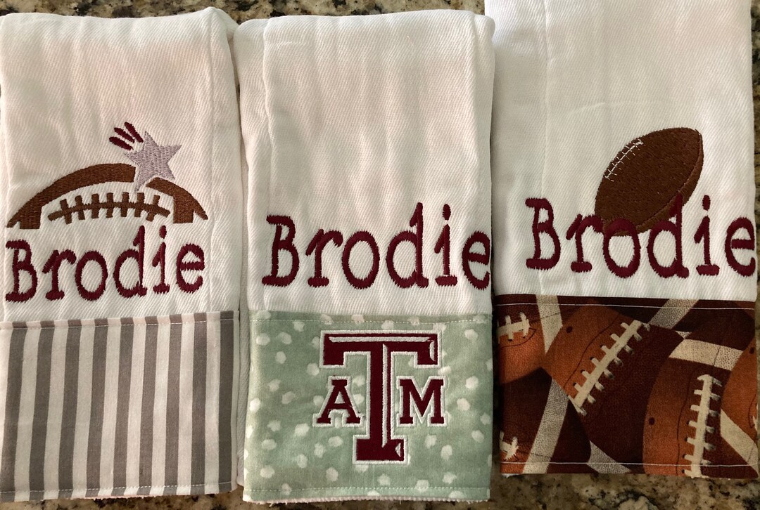 Burp Cloths for Boys/girlsset of 3, Monogrammed Burp Cloth