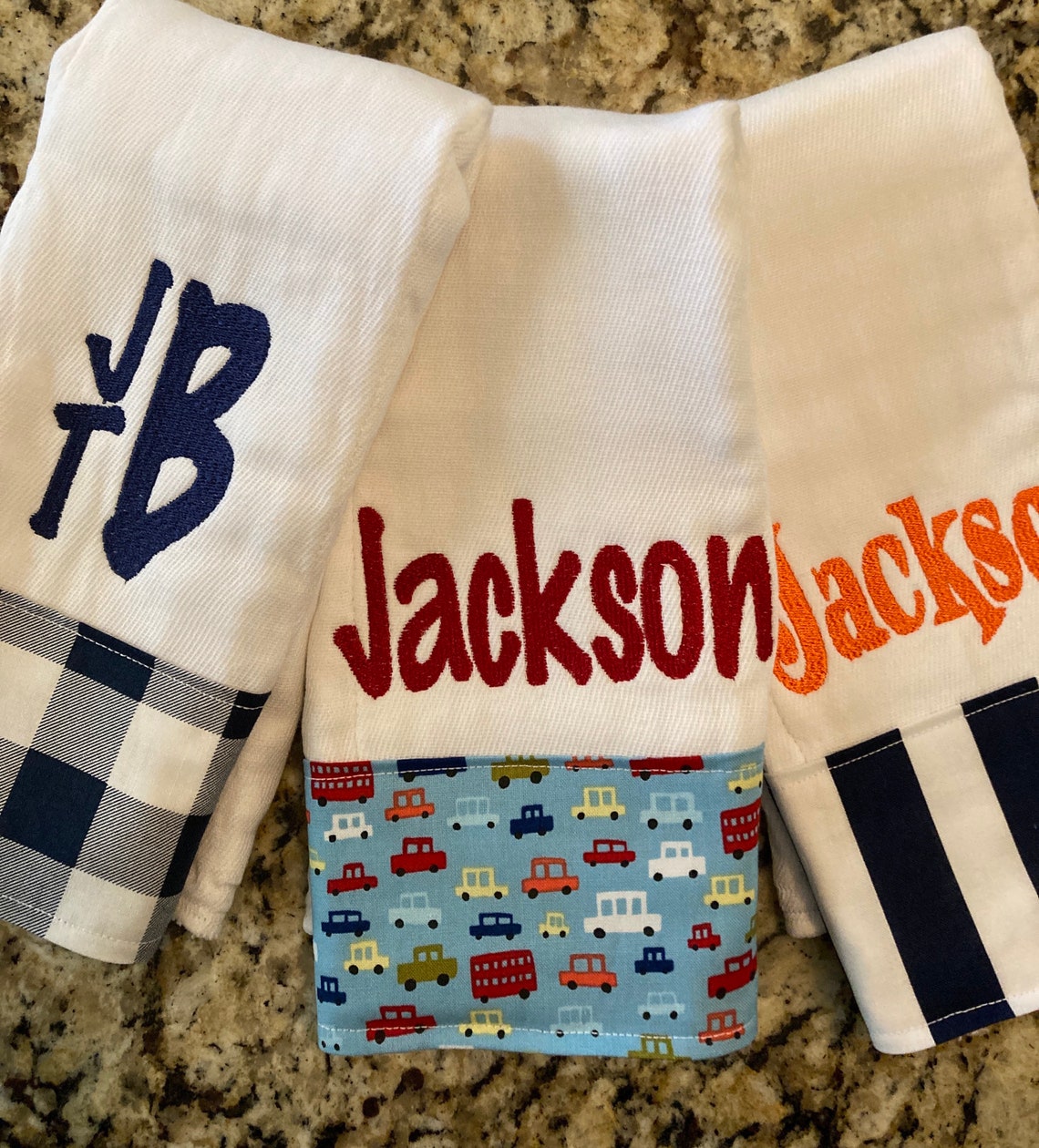 Burp cloths for boysset of 3 monogrammed burp cloth Etsy