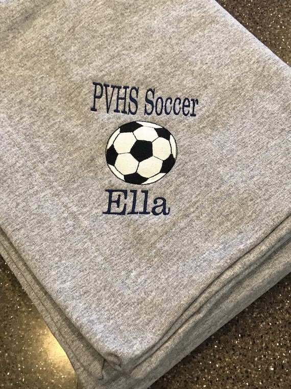 Personalized Stadium Blanket Sweatshirt Blanket Fleece Blanket Monogrammed Blanket Soccer Blanket Etsy