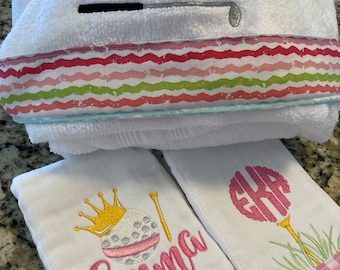 Personalized Hooded Towel, & 2 burp cloth girl baby shower,baby gifts