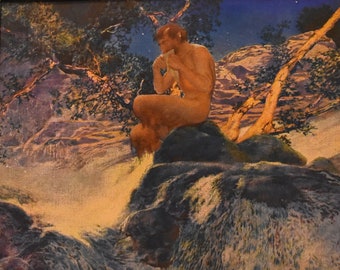 vintage   Maxfield  Parrish pair color prints by Maxfield Parrish