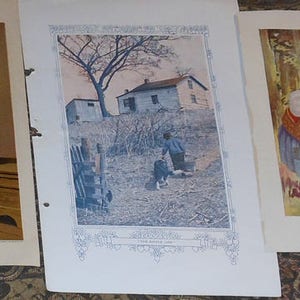 five    vintage     children  prints ca.1890 to 1930