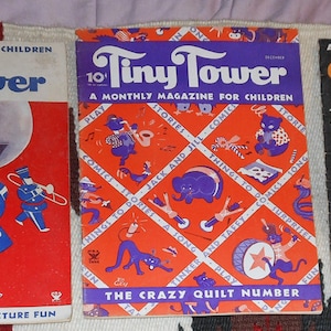 three vintage magazines called tiny tower ca 1930 s