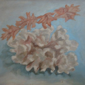 vintage  abstract  oil painting  of fall  leaves