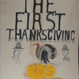 vintage    Thomaston Maine 1915   thanksgiving  watercolor ca.1915 Thomaston Maine