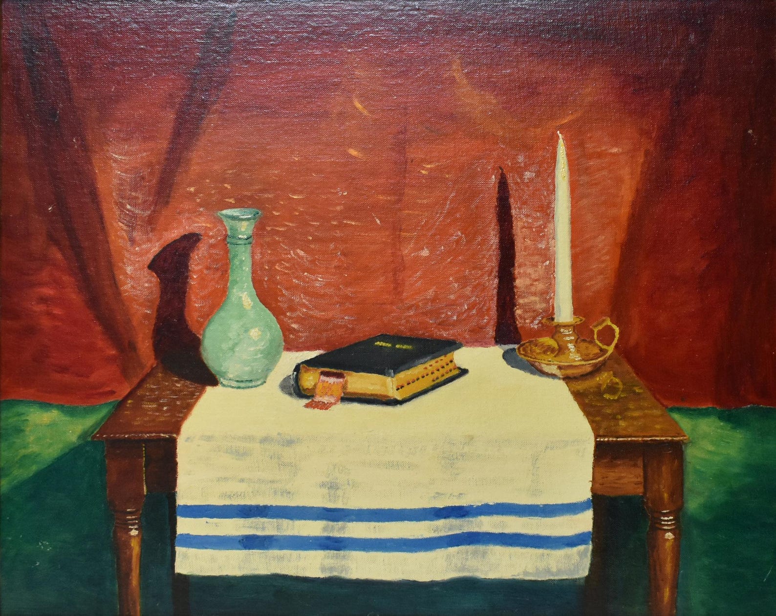 Still Life with Bible and Green Vase