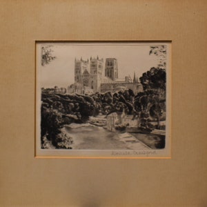 vintage    etchings three  English    etchings of churches artist listed artist signed Donald Crawford