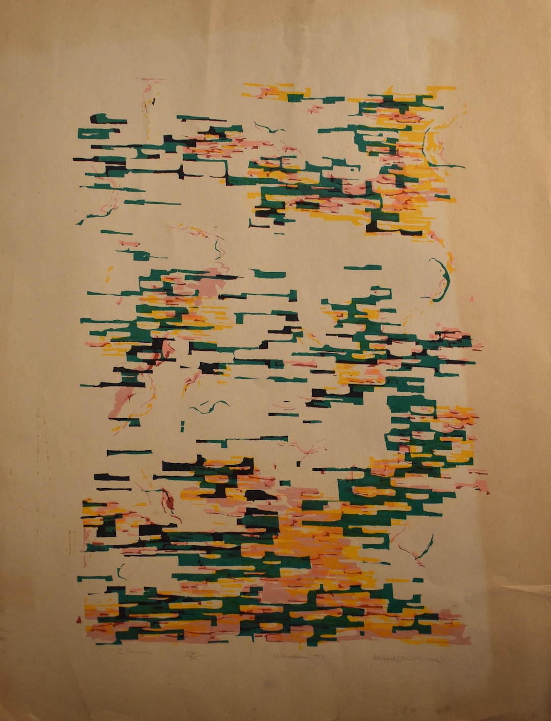 Abstract Serigraph Vintage Abstract Art Serigraph Shapes Lines Signed - Etsy