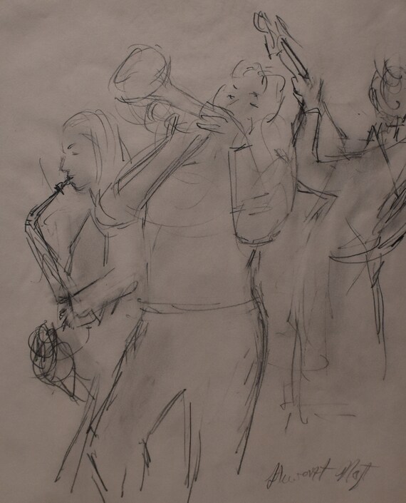 Blutch - Total Jazz - Convention sketch, in Pierre A.'s 1 - Convention  sketches / Dédicaces Comic Art Gallery Room