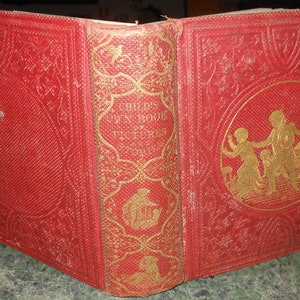 vintage 1850   child&#39;s      book   wood engravings   pictures and stories leavett and Allen