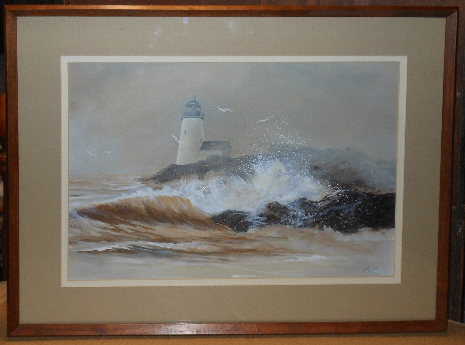 Vintage Oil Painting Portland Lighthouse Signed Framed Etsy