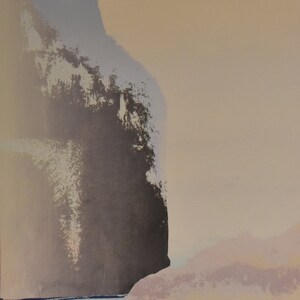 vintage absract color serigraph lake landscape of mountain passage trees artist signed one of four image 7