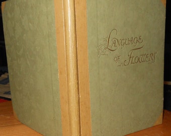 vintage     color ill  poetry book titled The Language of Flowers   e. p. Dutton new York