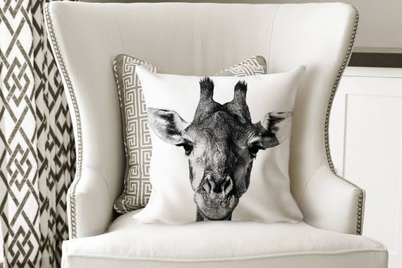 Giraffe Throw Pillow African Home Decor Square Pillow Etsy
