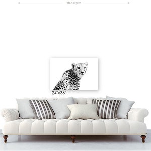 Cheetah Wildlife Art Modern Home Wall Decor Black and White Fine Art Animal Photography image 6