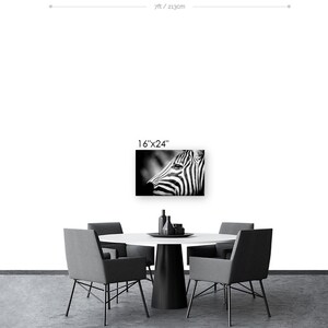 Zebra Fine Art Photography Wildlife Art Modern Wall Art Black and White Photo Monochrome Wild Animal image 5