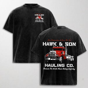 Over The Top Trucker Double Printed Washed 2 Sided Printing T-Shirt Streetwear, Hawk and Son, Classic 80s Graphic Tee, Gift For Truck Driver