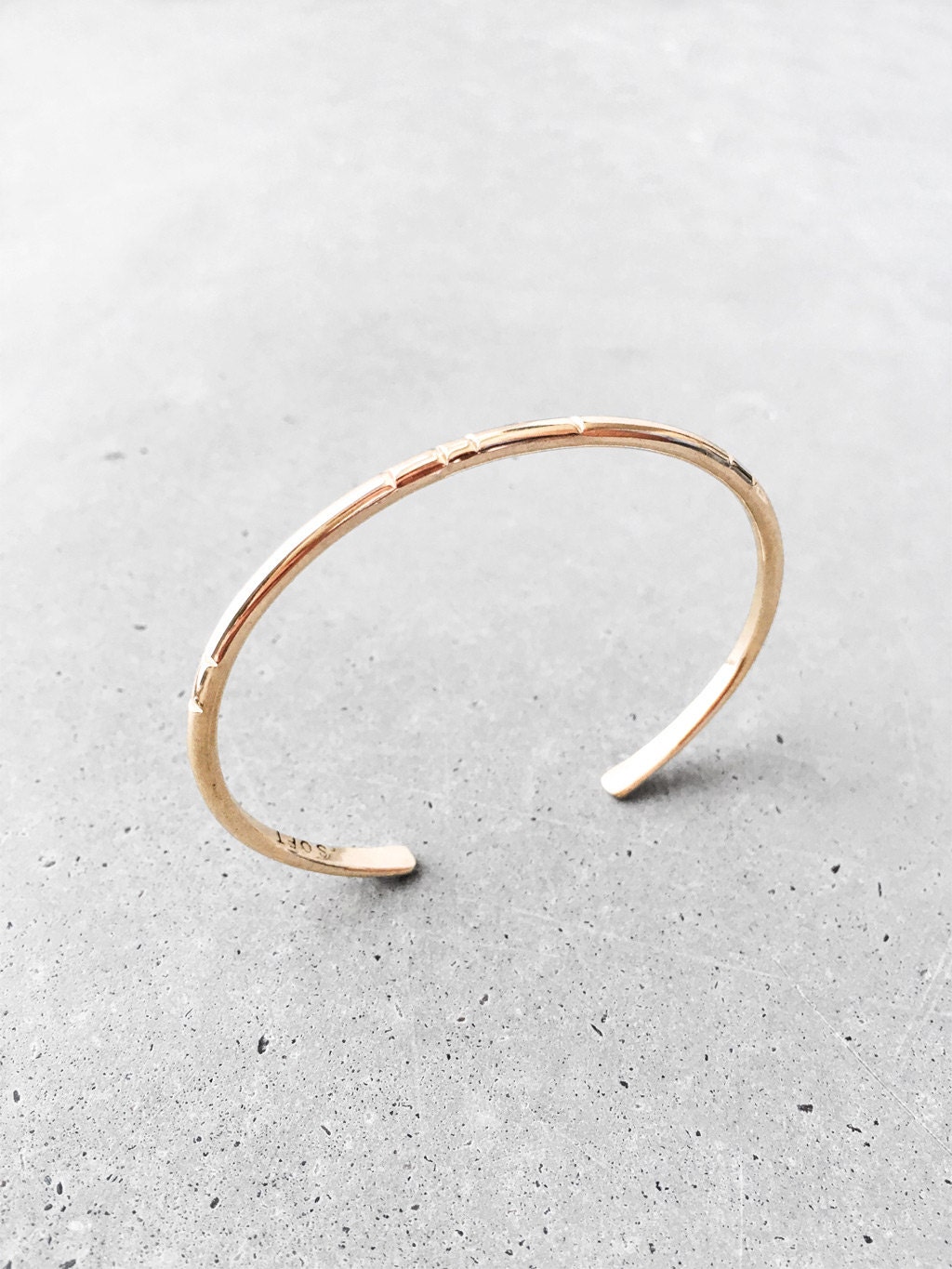 Carved Tribal Cuff Bracelet / 14k gold fill / modern minimal Etsy