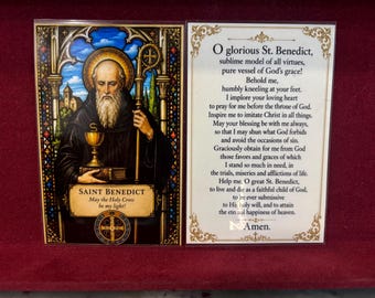 Tarjeta de oración de San Benito