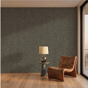 Neutral Herringbone Linen Texture Wallpaper, Scandi Boho Wall Decal, Modern Nursery Accent Decor, Minimalist Textured Wall Mural
