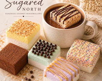Boîte de 4 grandes guimauves artisanales, petit lot, sans gluten, fabriquées au Canada