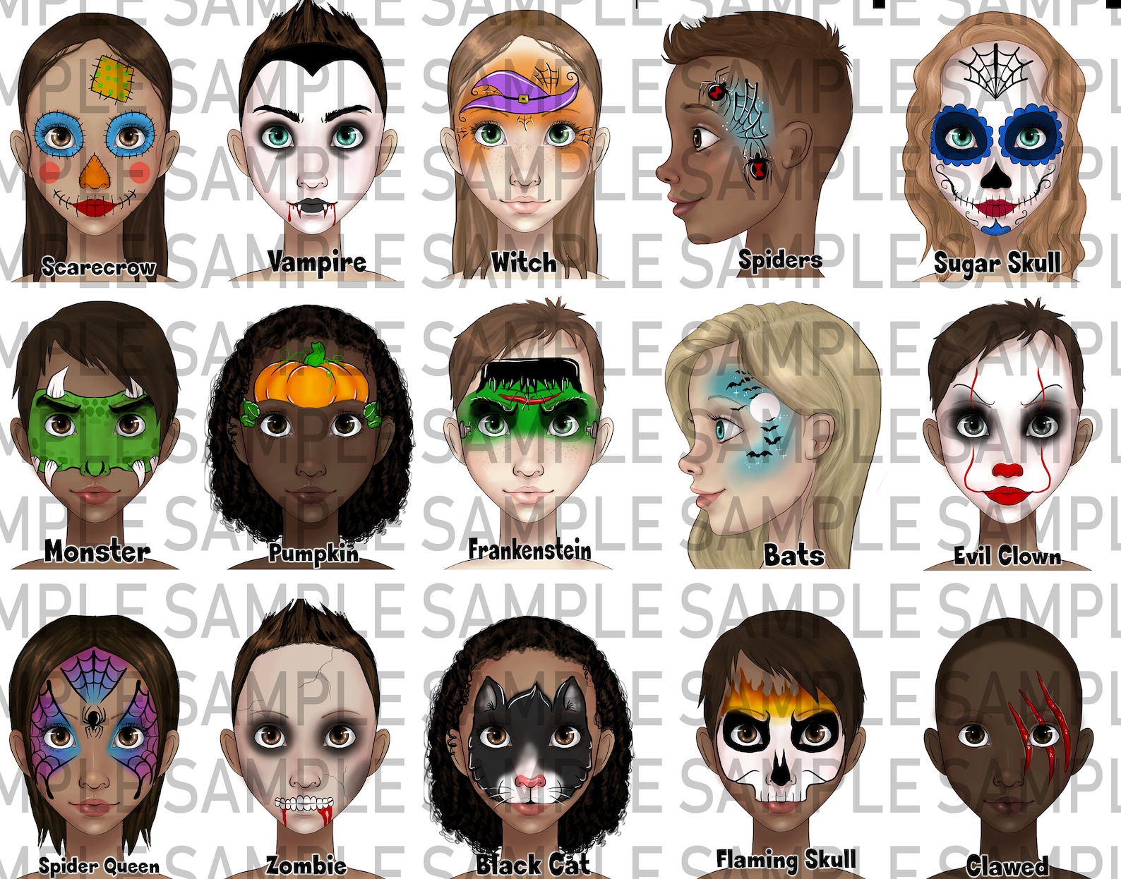Face Painting Word Board Face Paint Design Menu Board Etsy