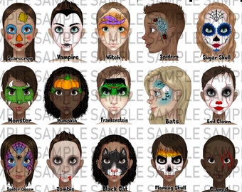 Face Painting Word board, Face paint design menu board, Designs for face painters, digital download word design menu board, Text design menu