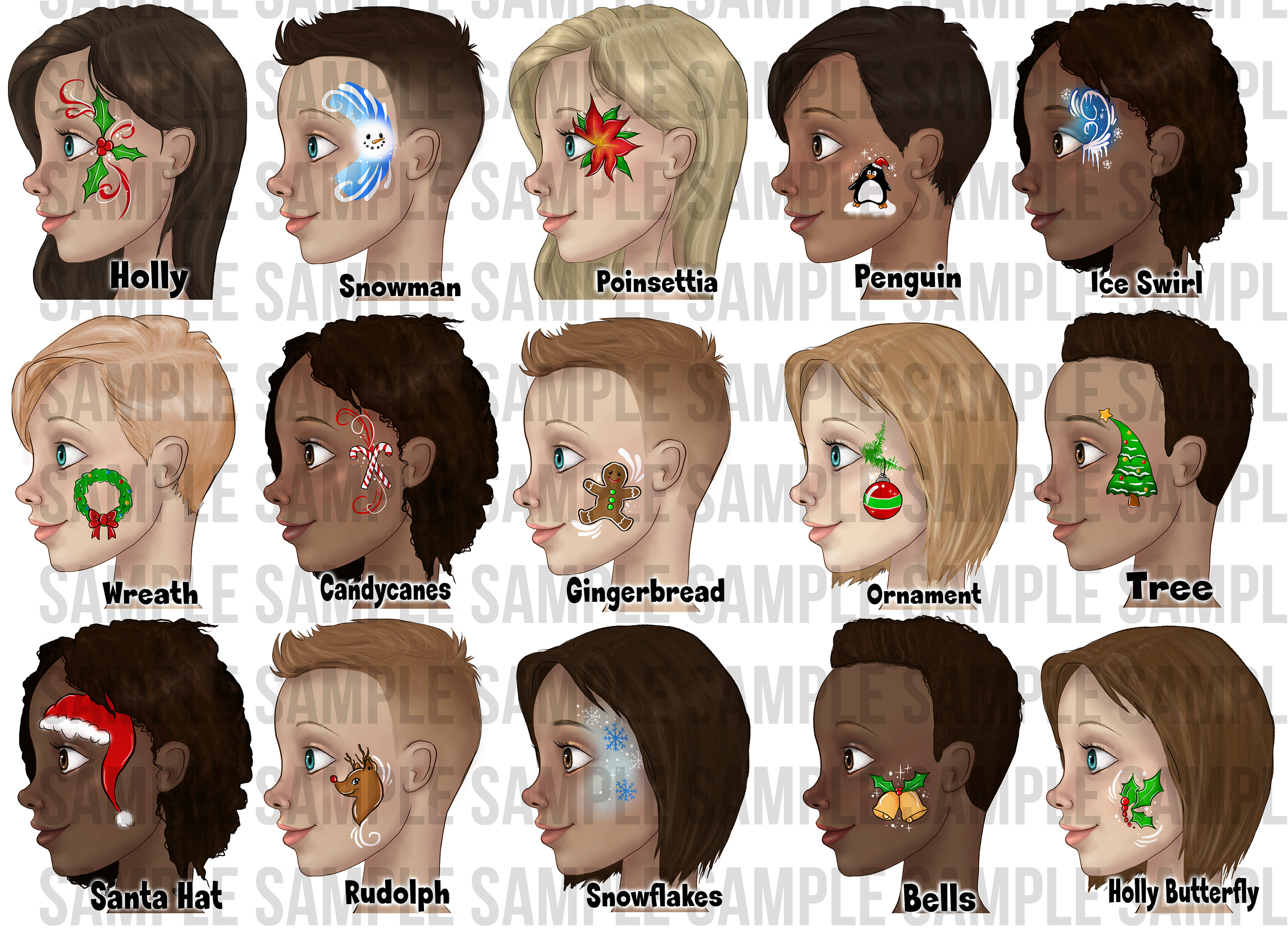 Face Painting Board Face Paint Design Menu Board Designs for Etsy