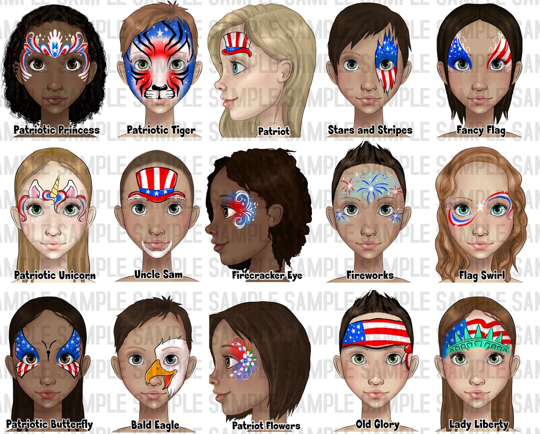 Face Painting Word Board, Face Paint Design Menu Board, Designs for