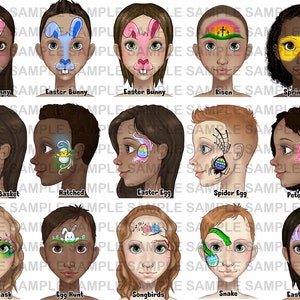 Face Painting Word board, Face paint design menu board, Designs for face painters, digital download word design menu board, Text design menu