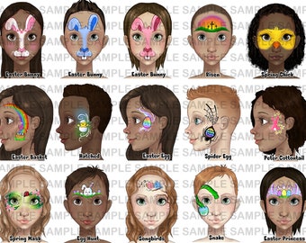 Face Painting Word board, Face paint design menu board, Designs for face painters, digital download word design menu board, Text design menu