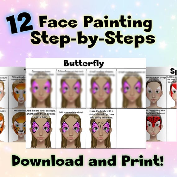 Face Painting Design Sheet Pdf Tutorial