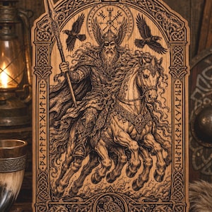 Odin and Sleipnir SVG PNG | Viking Norse Laser Engraving File | Digital Download
