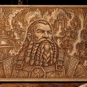 Dwarf King Laser Engraving Files | Fantasy Forge Wall Art | SVG PNG Download