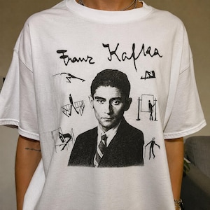 Franz Kafka porträtt T-shirt | litterär författare grafisk t-shirt